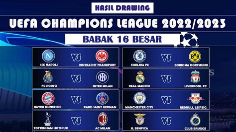 hasil 16 besar liga champion 2023